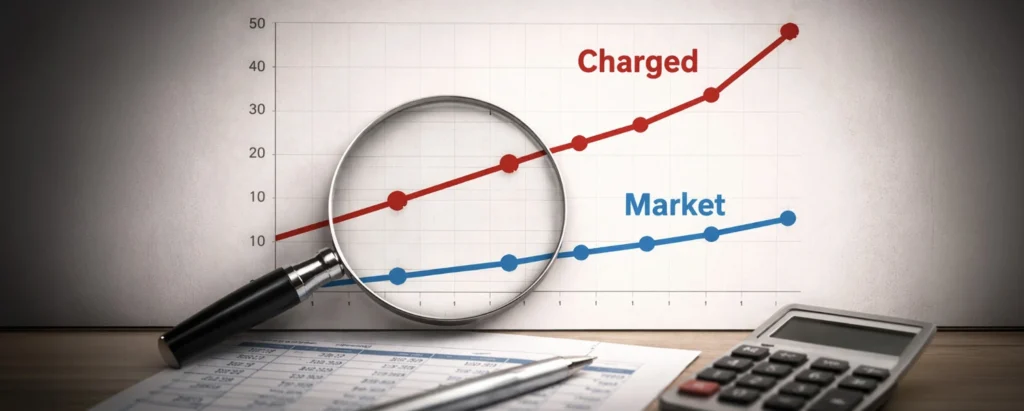Graph showing Charged Value Vs. Market Value