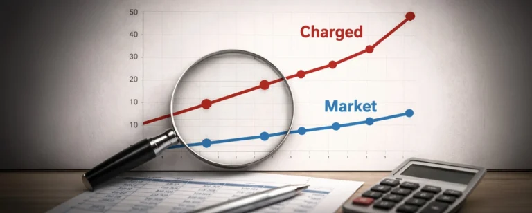 Graph showing Charged Value Vs. Market Value